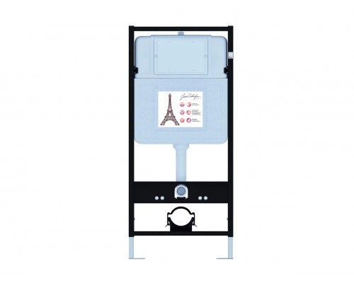 EDF103-CP Унитаз c инсталляцией Struktura, сиденье тонкое микролифт, панель для двойного смыва, хром (E36495-NF+E36496-CP+EDF102-00+E70025-00) EDF103-CP