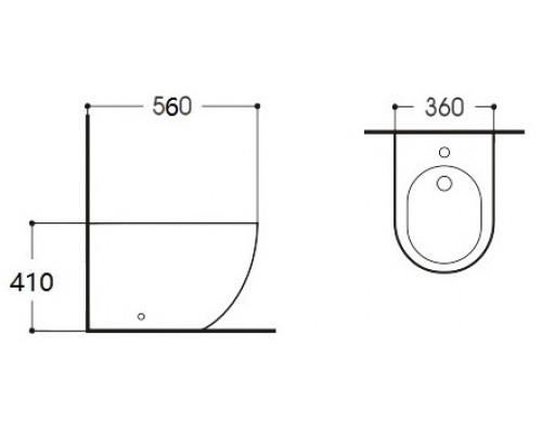 AQ1017-00 ЕВРОПА Биде напольное 560360410мм, крепеж AQ1017-00