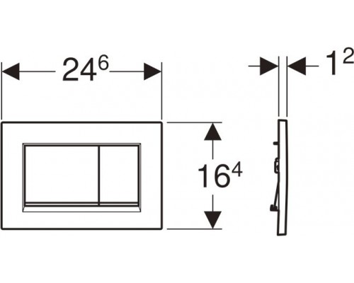 115.883.JQ.1 клавиша двойного смыва Sigma 30 NEW к 111.300/350/361/362/380/390/796 не оставляет отпечатков пальцев, хром мат/хром глянц/хром мат 115.883.JQ.1