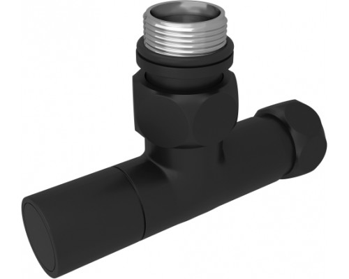 Комплект 2шт.: вентиль круглый г/ш 3/4х1/2, эксцентрик 3/4х1/2, отражатель 3/4, цвет черный муар AQ 1020BL