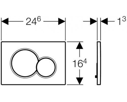 115.770.DT.5 Смывная клавиша Geberit Sigma01 для двойного смыва к 111.300/350/361/362/380/390/796, Гальванизированная латунь 115.770.DT.5