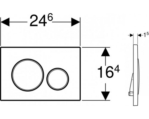 115.882.JQ.1 Клавиша смыва Sigma 20 NEW двойной смыв к 111.300/350/361/362/380/390/796 не оставляет отпечатков пальцев, хром мат/хром глянц/хром мат 115.882.JQ.1