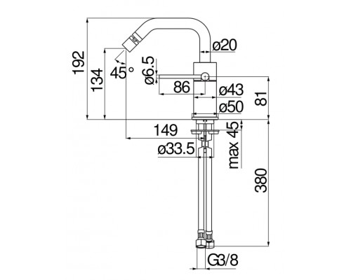 VE125119/3RCP VELIS смеситель для биде, без донного клапана, красное золото VE125119/3RCP