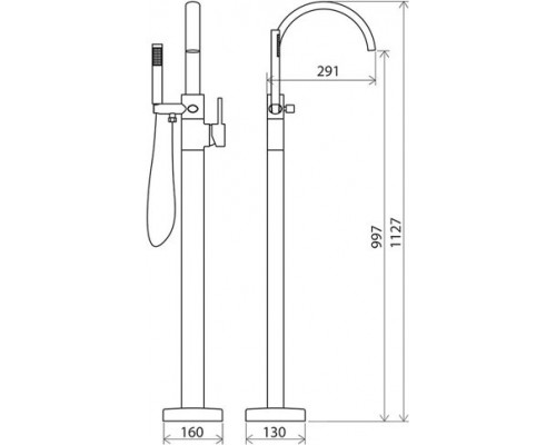 Смеситель напольный для ванны FM 080.00 X070059