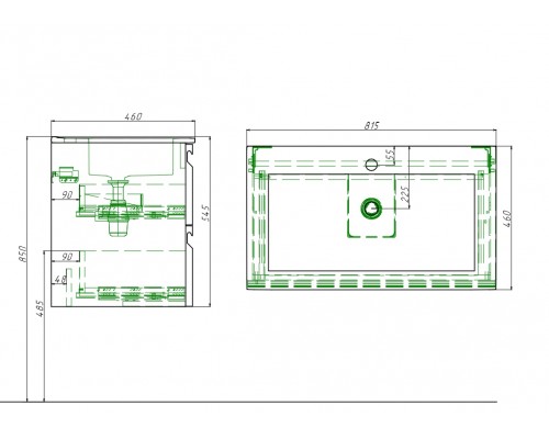 AQ0480-00 мебельная раковина 800 мм, белый AQ0480-00