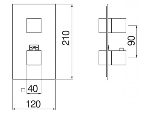 WE00102/QCR SEVEN термостатический смеситель для ванны (внешняя часть) WE00102/QCR