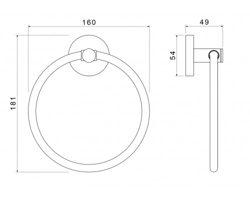 AQ4112BG ЕВРОПА полотенцедержатель кольцо, шлиф. золото AQ4112BG