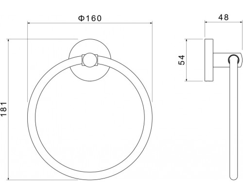 AQ4212CR ОБЕРОН полотенцедержатель кольцо AQ4212CR