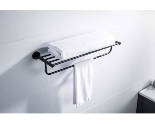 AQ4115MB ЕВРОПА полка для полотенец, матовый черный AQ4115MB