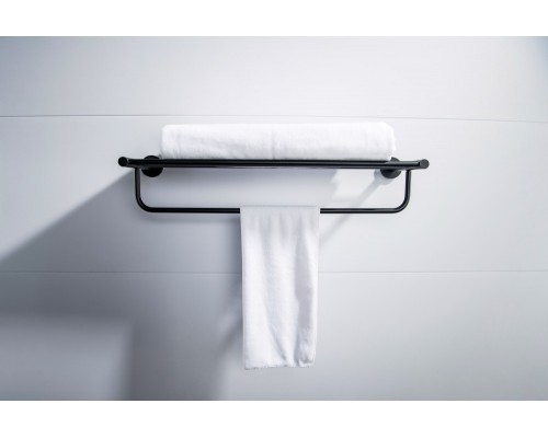 AQ4115MB ЕВРОПА полка для полотенец, матовый черный AQ4115MB
