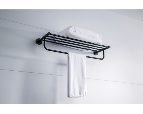 AQ4115MB ЕВРОПА полка для полотенец, матовый черный AQ4115MB