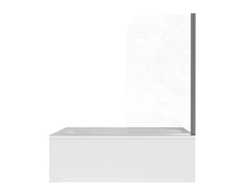 AQ.BSRC.080.1GM Шторка на ванну, одноэлементная, поворотная 800X1500 профиль оружейная сталь, стекло прозрачное 6мм, угол круглый AQ.BSRC.080.1GM