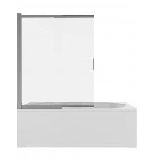 AQ.BSS.100.1GM Шторка на ванну двухэлементная, поворотная 1000X1500 профиль оружейная сталь, стекло прозрачное 5мм AQ.BSS.100.1GM