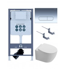 SET AQUATEK СИРИУС PNS-07 (рама INSP-0000001+крепёжKKI-0000002+ клавиша PNS-0000007 + унитаз AQ1582T-00 СИРИУС TORNADO с тонким сиденьем soft-close) SET AQUATEK СИРИУС PNS-07 4в1