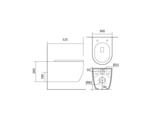 Инсталляция с унитазом AQUATEK Европа 4 в 1 рама INS-0000025 кнопка KDI-0000045 унитаз AQ1106L-00 New-045