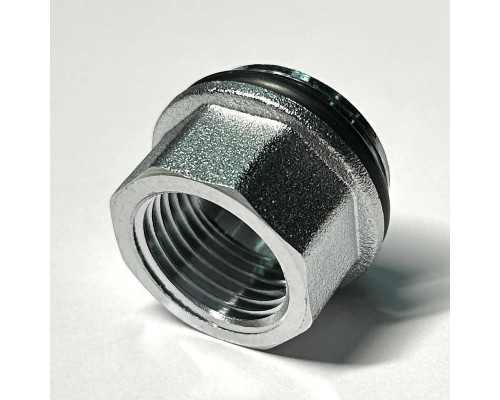 Переходник НВ 3/4 х 1/2 с прокладкой O-RING, хромированный