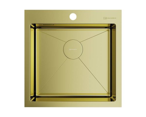 Omoikiri Akisame 51-LG Кухонная мойка нерж. сталь 51x51 см, цвет: светлое золото 4973439