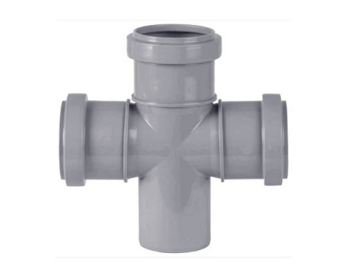 Крестовина PP-H 1-пл сер б/н Дн50х50х50х87гр в/к VALFEX 27205050 Крестовина PP-H 1-пл сер б/н Дн50х50х50х87гр в/к VALFEX 27205050