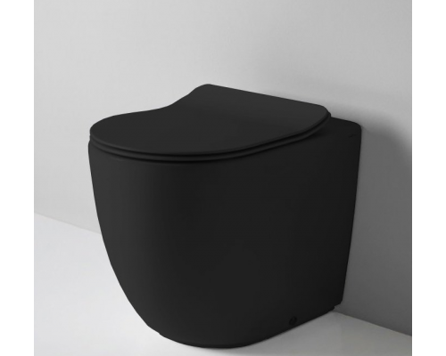 Унитаз, Artceram, File 2.0, напольный, шг 370-520, Saniglaze, цвет-Matt Black