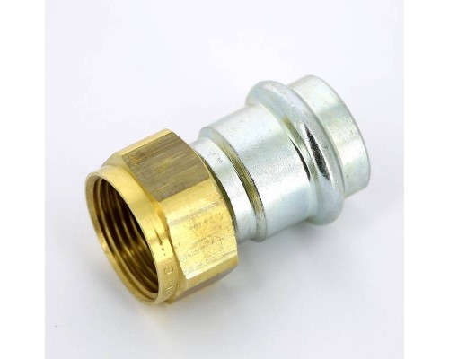 Муфта пресс-В с накидной гайкой и плоской прокладкой оцинкованная сталь Prestabo VIEGA 22х3/4