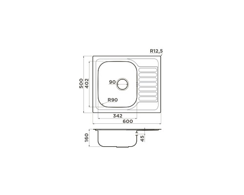 Omoikiri Kashiogawa 60-IN Кухонная мойка нерж. сталь 60x50 см, цвет: нержавеющая сталь 4993274 Omoikiri Kashiogawa 60-IN Кухонная мойка нерж. сталь 60x50 см, цвет: нержавеющая сталь 4993274