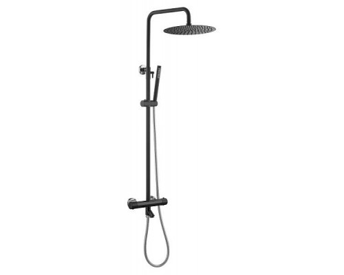 Boheme Uno Душевая стойка с верхним душем 26,5х32х140h см, цвет: black 468-T-BCR