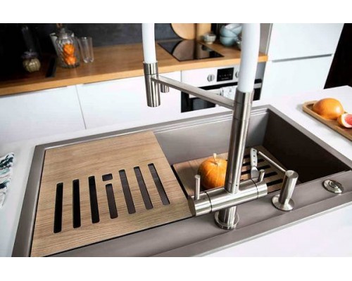 Omoikiri CB-Kitagawa 86-LB-BL Разделочная доска, высокопрочный пластик, 38,3x33,9 см 4999064