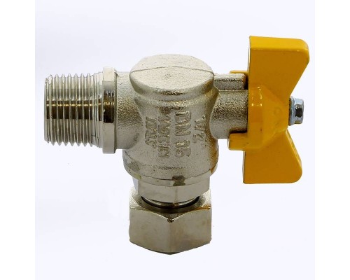 Кран шаровой для газа НВ накидная гайка угловой бабочка ITAP 1/2"