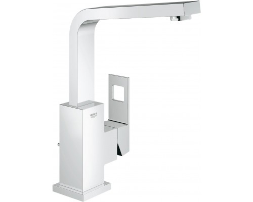 2313500E Eurocube Смеситель для раковины с донным клапаном, высоким изливом и ограничением расхода воды, хром (замена 23135000) 2313500E