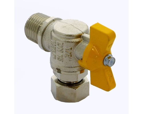 Кран шаровой для газа НВ накидная гайка угловой бабочка ITAP 1/2"