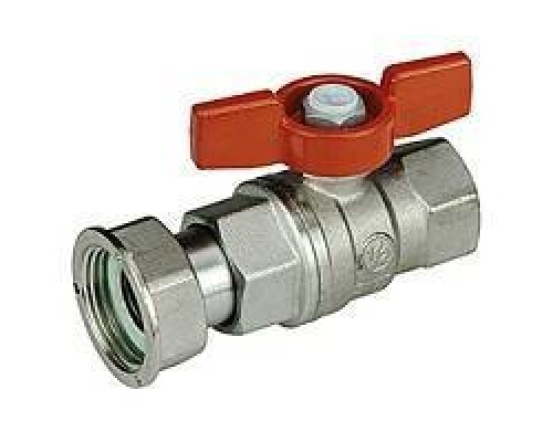 Кран шаровой R752, 1/2x 3/4, с накидной гайкой, хром, бабочка Кран шаровой R752, 1/2x 3/4, с накидной гайкой, хром, бабочка
