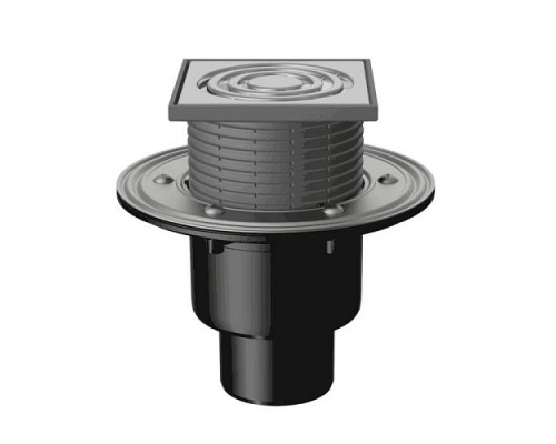 Трап рег верт/вып сух/затв Дн50/75/110 нерж/реш 125х125 T 310.1 SNsP Fachmann 04.020