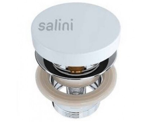 Донный клапан, Salini, D 402, для ванн, цвет крышки-белый глянцевый (ст.арт. 15221WG)