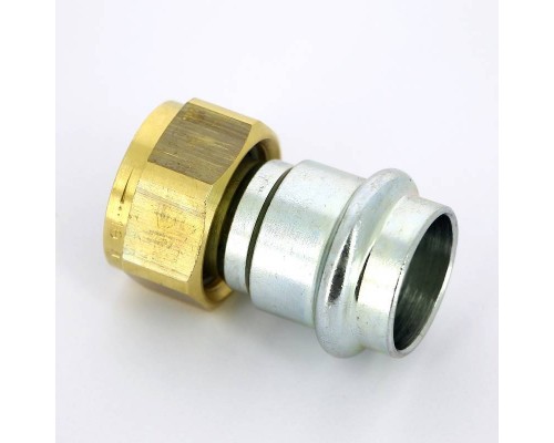 Муфта пресс-В с накидной гайкой и плоской прокладкой оцинкованная сталь Prestabo VIEGA 22х3/4