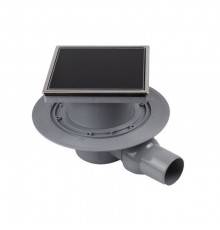 Трап, Pestan, Confluo Standard Black Glass 1, горизонтальный, DN-50, цвет решетки-чёрный, рамка-хром лянец