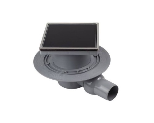 Трап, Pestan, Confluo Standard Black Glass 1, горизонтальный, DN-50, цвет решетки-чёрный, рамка-хром лянец
