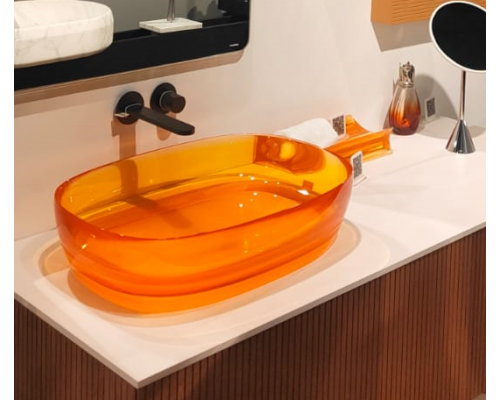 Смеситель для раковины, Antonio Lupi, Indigo, с внутренней частью и изливом, цвет-графит (Graphite)