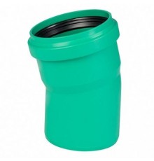 Отвод, Ostendorf, KG2000, KG2000B, 15°, 110, PP-MD, цвет-RAL 6017 зеленый, для усиленной канализации