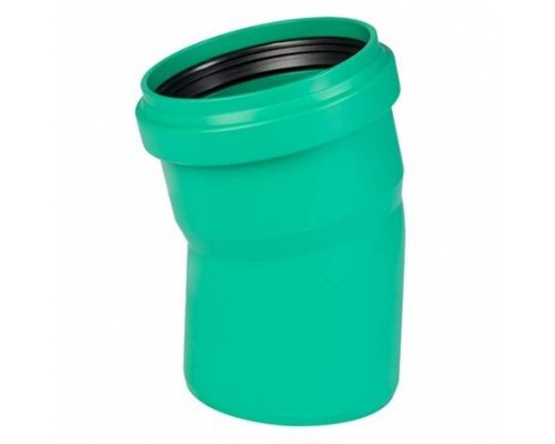 Отвод, Ostendorf, KG2000, KG2000B, 15°, 110, PP-MD, цвет-RAL 6017 зеленый, для усиленной канализации