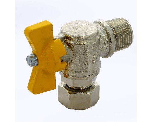 Кран шаровой для газа НВ накидная гайка угловой бабочка ITAP 1/2"