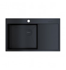 Omoikiri Akisame 86-L Side GB Кухонная мойка из нерж. стали, крыло справа, 86x20 см, цвет: графит 4997043