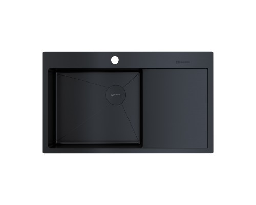 Omoikiri Akisame 86-L Side GB Кухонная мойка из нерж. стали, крыло справа, 86x20 см, цвет: графит 4997043