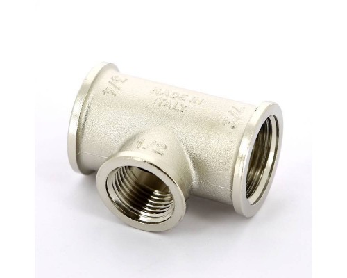 Тройник В никелированный TIEMME 3/4"x1/2"x3/4" Тройник В никелированный TIEMME 3/4"x1/2"x3/4"