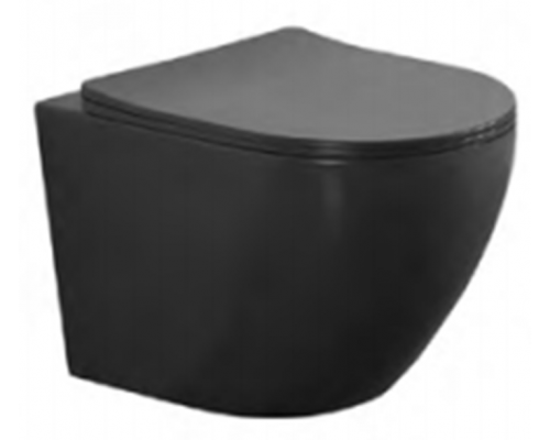 Унитаз, Splendy, Light, Tornado, подвесной, шгв 365-525-345, с сиденьем, цвет-черный матовый/черный глянцевый