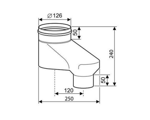 Вертикальный адаптер DN80/80 на DN80/125, AZ 175 Вертикальный адаптер DN80/80 на DN80/125, AZ 175