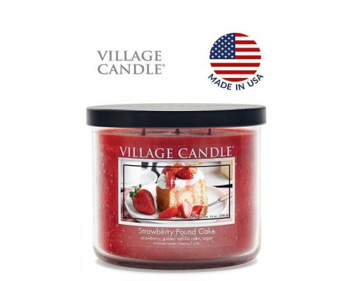 Декоративная свеча Village Candle Клубничный торт (396 грамм)