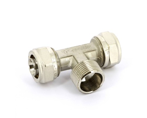 Тройник обжим-Н никелированный TIEMME 20х1/2"х20