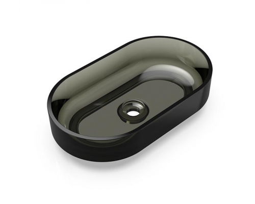 Раковина, KNIEF, Ellipse Shape, шгв 550-320-140, отверстия для смесителя-отсутствуют, цвет-Black Galaxy