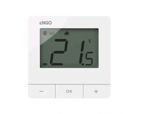 Терморегулятор, ENGO, накладной, ZigBee/868 МГц, 2хАА, белый (ст.арт. E20WBATZB)