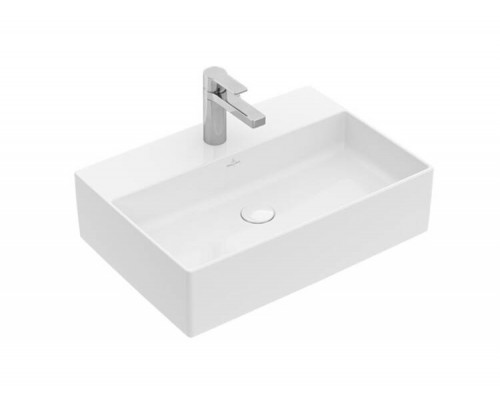 Раковина, Villeroy&Boch, Memento, шгв 600-420-90, отверстия для смесителя-1 сквозное, 2 промаркированных, цвет-alpine white